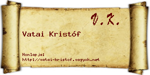 Vatai Kristóf névjegykártya